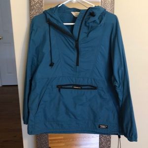 Teal LLBean rain jacket